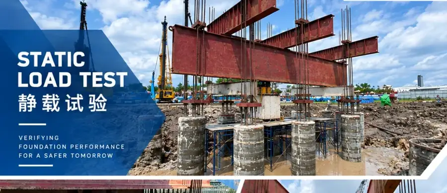 Static load-test setup shown in the AN-THAI brochure